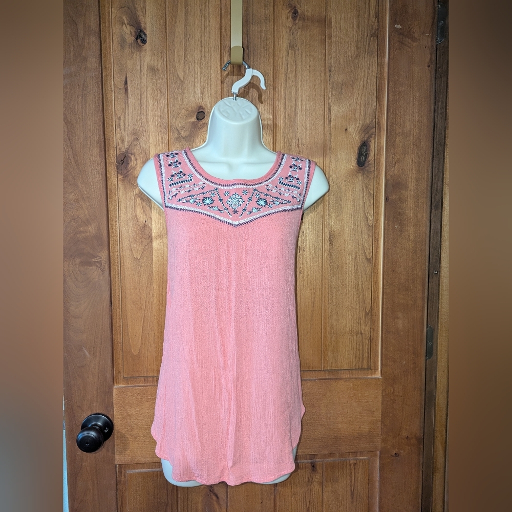Tantrums Pink Embellished Sleeveless Tank‎ Top